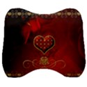 Wonderful Heart With Roses Velour Head Support Cushion View1