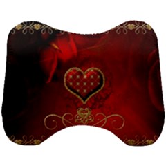 Wonderful Heart With Roses Head Support Cushion by FantasyWorld7