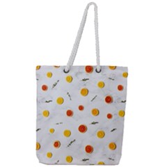 Citrus Thyme Full Print Rope Handle Tote (large) by WensdaiAmbrose