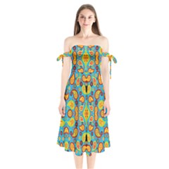 Ml 5-6 Shoulder Tie Bardot Midi Dress by ArtworkByPatrick