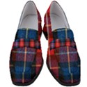 Blue & Red Plaid Women s Chunky Heel Loafers View1