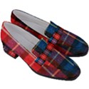 Blue & Red Plaid Women s Chunky Heel Loafers View3