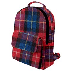 Blue & Red Plaid Flap Pocket Backpack (small) by WensdaiAmbrose