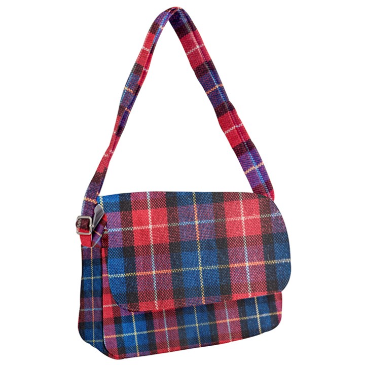 Blue & Red Plaid Courier Bag