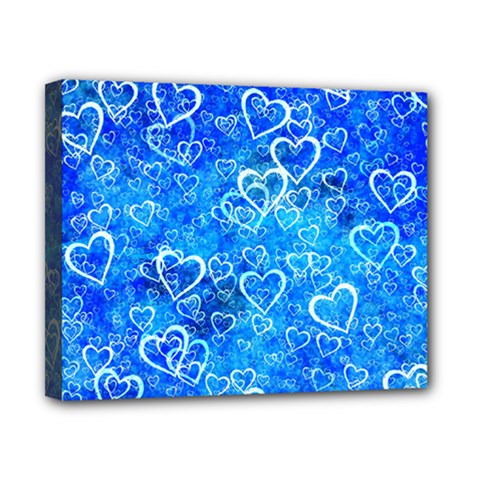 Valentine Heart Love Blue Canvas 10  X 8  (stretched) by Mariart