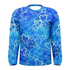 Valentine Heart Love Blue Men s Long Sleeve Tee by Mariart