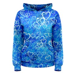 Valentine Heart Love Blue Women s Pullover Hoodie by Mariart