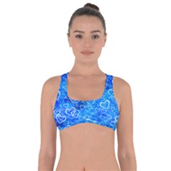 Valentine Heart Love Blue Got No Strings Sports Bra by Mariart