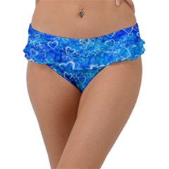 Valentine Heart Love Blue Frill Bikini Bottom