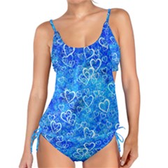 Valentine Heart Love Blue Tankini Set by Mariart