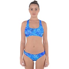 Valentine Heart Love Blue Cross Back Hipster Bikini Set by Mariart