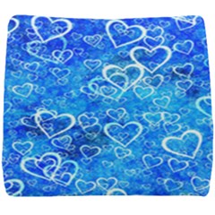 Valentine Heart Love Blue Seat Cushion by Mariart