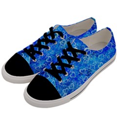 Valentine Heart Love Blue Men s Low Top Canvas Sneakers by Mariart