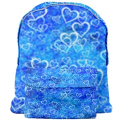 Valentine Heart Love Blue Giant Full Print Backpack by Mariart