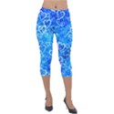 Valentine Heart Love Blue Lightweight Velour Capri Leggings  View1