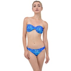 Valentine Heart Love Blue Classic Bandeau Bikini Set by Mariart