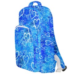 Valentine Heart Love Blue Double Compartment Backpack by Mariart