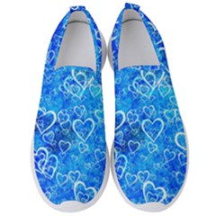 Valentine Heart Love Blue Men s Slip On Sneakers by Mariart