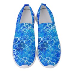 Valentine Heart Love Blue Women s Slip On Sneakers by Mariart