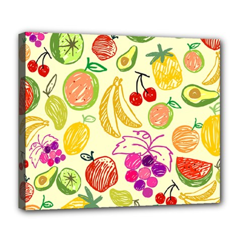 Seamless Pattern Fruit Deluxe Canvas 24  X 20  (stretched) by Mariart