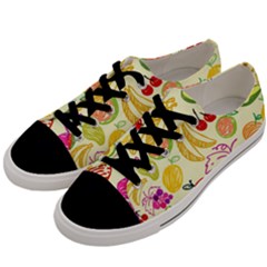 Seamless Pattern Fruit Men s Low Top Canvas Sneakers by Mariart