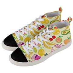 Seamless Pattern Fruit Men s Mid-top Canvas Sneakers by Mariart