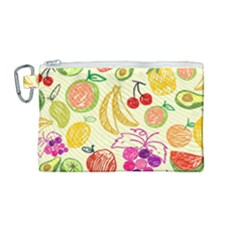 Seamless Pattern Fruit Canvas Cosmetic Bag (medium)