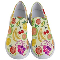 Seamless Pattern Fruit Women s Lightweight Slip Ons