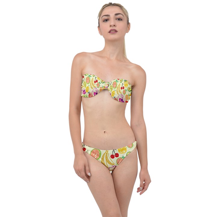 Seamless Pattern Fruit Classic Bandeau Bikini Set