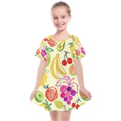 Seamless Pattern Fruit Kids  Smock Dress