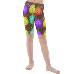 Textured Grunge Background Pattern Kids  Mid Length Swim Shorts by Mariart