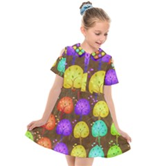 Textured Grunge Background Pattern Kids  Short Sleeve Shirt Dress