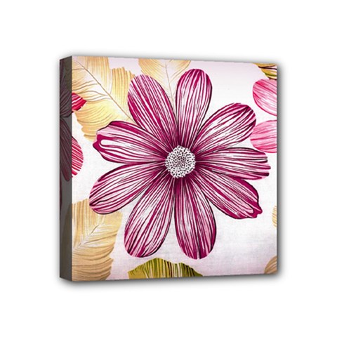 Star Flower Mini Canvas 4  X 4  (stretched)