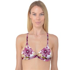 Star Flower Reversible Tri Bikini Top by Mariart