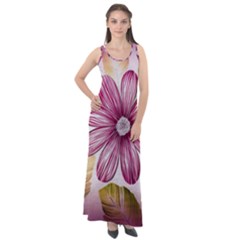 Star Flower Sleeveless Velour Maxi Dress