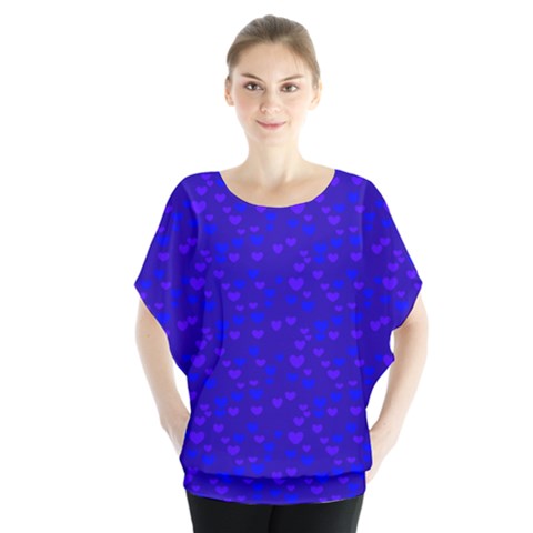 Mar Blue Hearts Chiffon Blouse by 1dsign