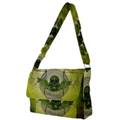 Awesome Creepy Skull With Wings Full Print Messenger Bag by FantasyWorld7