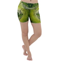 Awesome Creepy Skull With Wings Lightweight Velour Yoga Shorts by FantasyWorld7