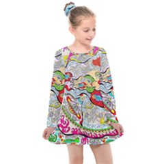 Supersonic Pyramid Protector Angels Kids  Long Sleeve Dress