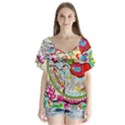 Supersonic Pyramid Protector Angels V-Neck Flutter Sleeve Top View1