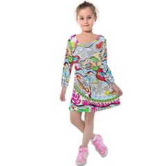 Supersonic Pyramid Protector Angels Kids  Long Sleeve Velvet Dress