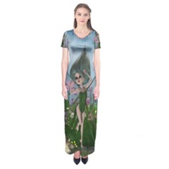 Cute Little Fairy Short Sleeve Maxi Dress by FantasyWorld7