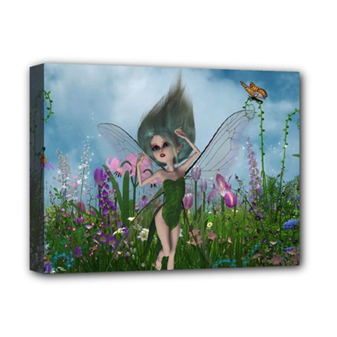 Cute Little Fairy Deluxe Canvas 16  X 12  (stretched)  by FantasyWorld7