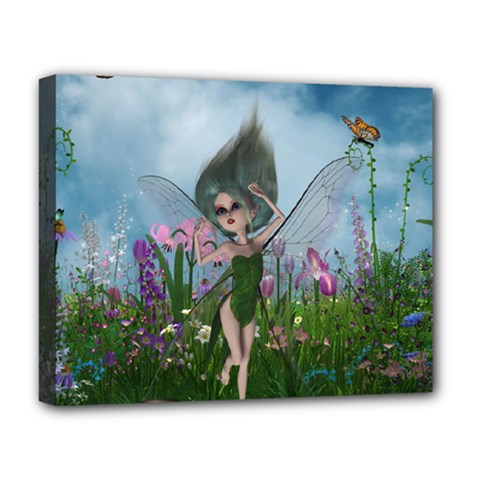 Cute Little Fairy Deluxe Canvas 20  X 16  (stretched) by FantasyWorld7