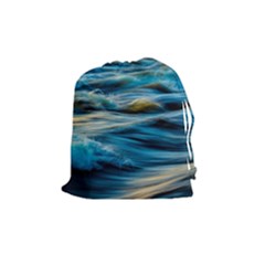 Ocean Waves Drawstring Pouch (medium) by WensdaiAmbrose