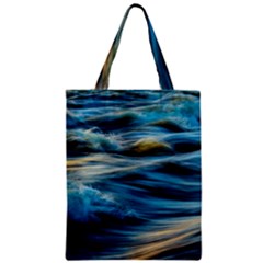 Ocean Waves Zipper Classic Tote Bag by WensdaiAmbrose