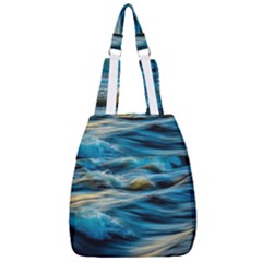 Ocean Waves Center Zip Backpack by WensdaiAmbrose