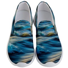 Ocean Waves Men s Lightweight Slip Ons by WensdaiAmbrose