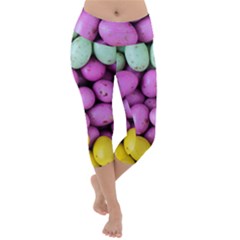 Jelly Beans - Pastel Lightweight Velour Capri Yoga Leggings by WensdaiAmbrose