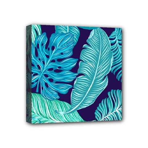 Tropical Greens Leaves Banana Mini Canvas 4  X 4  (stretched) by Mariart